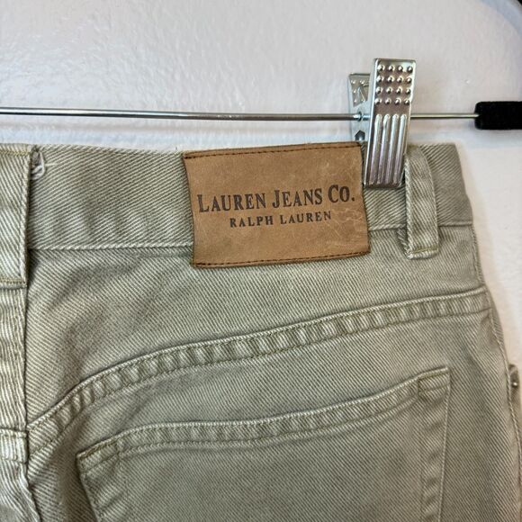 Lauren Ralph Lauren Pants Womens Tan Khaki Denim Mom Jeans Minimal Modern Size 6 - Picture 10 of 11